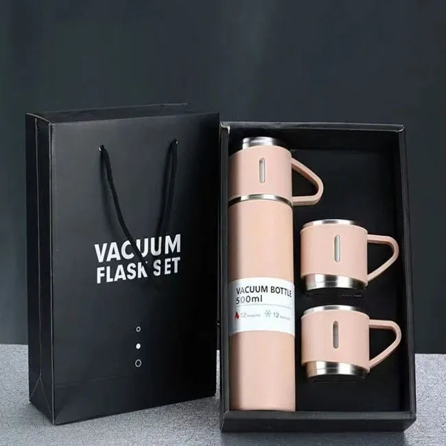 3 Cup Stainless Steel Vacuum Flask Set – Muzhan Store
