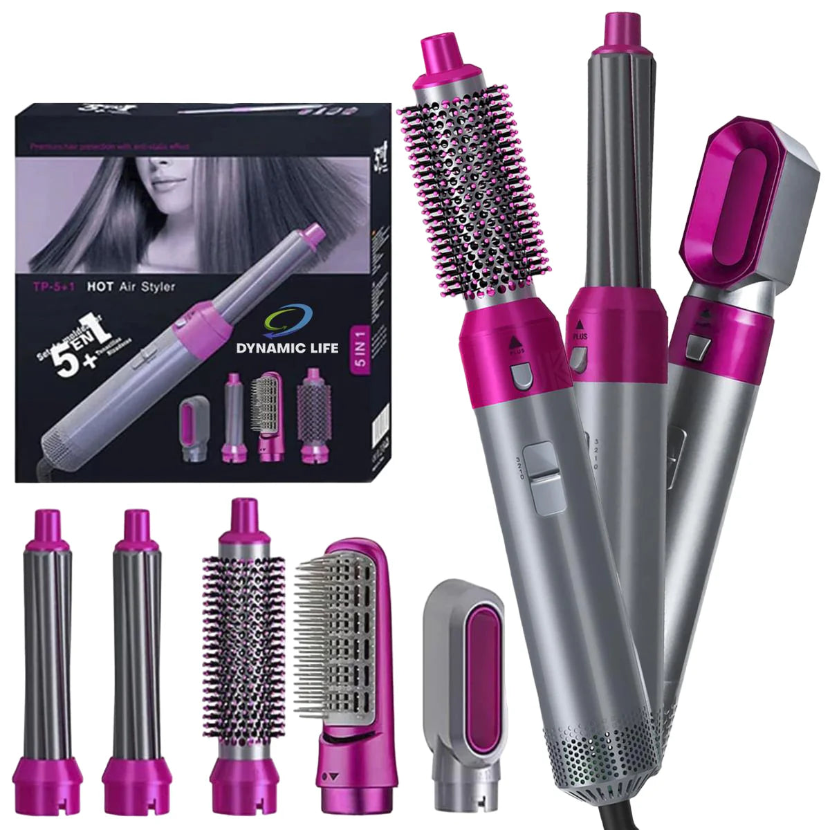 5 in 1 Hot Air Styler | Hair Dryer, Curler & Brush