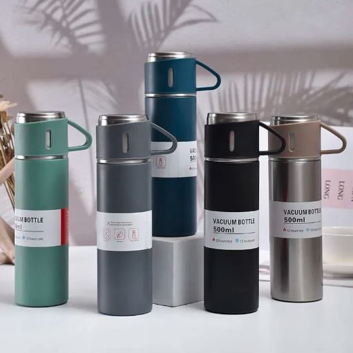 3 Cup Stainless Steel Vacuum Flask Set